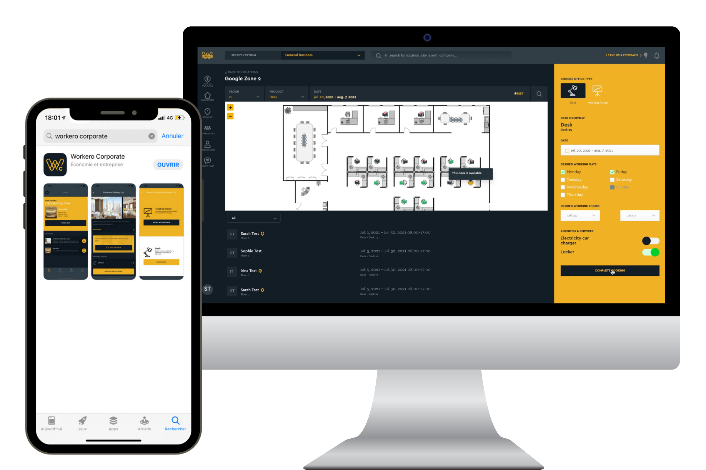 screenshot of Workero Workspace Management